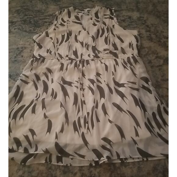 Nine West Women's Dress White/Cream Black Stripes Sheer Lined Size XXL - Picture 11 of 16